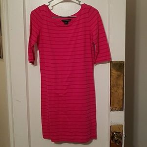 French Connection Hot Pink/Red Striped Dress